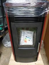 NUOVA stufa a pellet valencia s1 plus 11,5KW autopulente rossa ditta karmek one