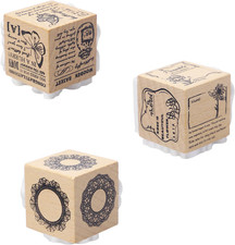 3 Pezzi Timbri in Legno Fiori E Farfalla Set Decorativi Vintage in Scrapbooking 