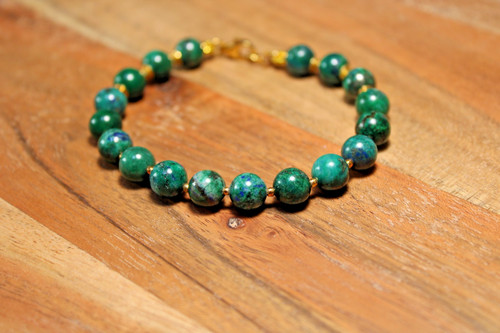 Bracciale crisocolla verde - bracciale,