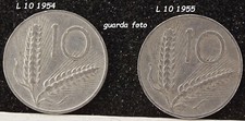 1954 10 LIRE 1955 di REPUBBLICA ITALIA da SPIGA 2 MONETE in MONETA italiana IT