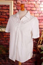 Vintage Camicetta Bianco Pizzo