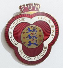61135 Badge Stemma auto d'epoca - FDM Forenede Danske Motorejere - smaltato