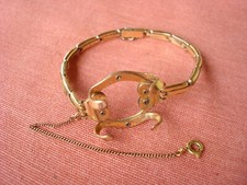ANTICO BRACCIALE PORTA OROLOGIO DA TASCA DONNA RIVESTITO IN ORO  ( N 3 )