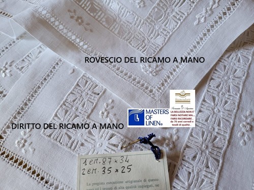 Centri pezzi lino ricamo - pezzi,