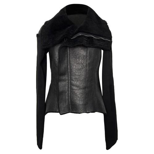 Giacca shearling asimmetrica