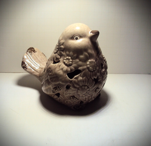 Scultura uccellino ceramica
