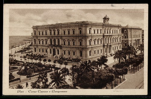 Cartolina bari corso cavour e - cartolina, bari,