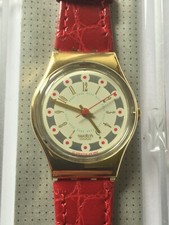 Orologio da polso originale SWATCH Lady CUORI (LX110)-NUOVO/NOS-rosso fuoco/piccolo-40/19
