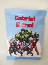 25 pz Avengers Patatine 25 gr personalizzate con nome e anni Party Festa Gadget 