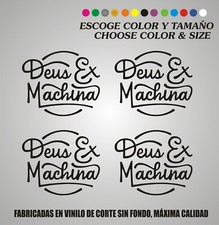 4 x Sticker Vinilo  DEUS EX MACHINA Pegatina - Moto - Custom - Vinyl - Adhesivi