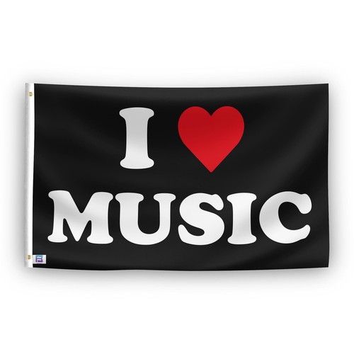 Bandiera love music heart - i,