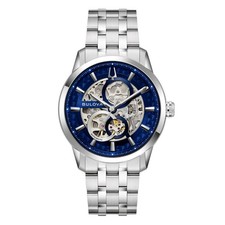 OROLOGIO BULOVA AUTOMATICO SUTTON SKELETON 40mm BLU 96A331