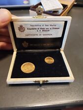 Monete d'Oro di San Marino – 1 Scudo e 2 Scudi (1977) – Confezione e certificato