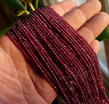 Rang Perles Facette Grenat Collier Natural Stone Faceted Beads Strand Necklace