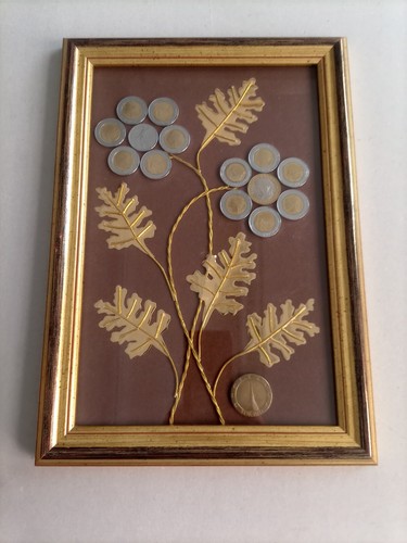 Quadro con monete - , lire