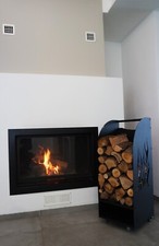 Carrello Porta legna Nero