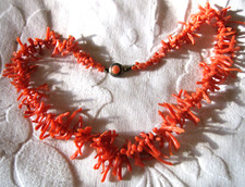 Antique Coral Necklace Silver