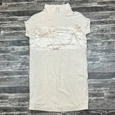 Abito Brunello Cucinelli senza maniche tecnica mista taglia MED avorio tubino mini