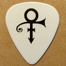 PRINCE Love Plettro per chitarra grafico doppio lato tour concerto bianco