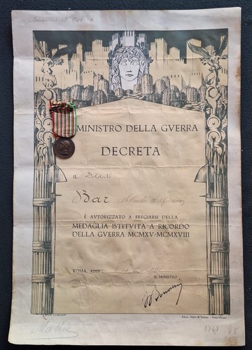 Militaria ww1 attestato - ww1,