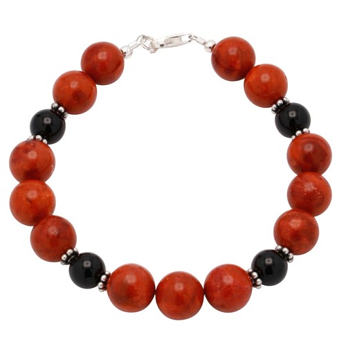 Bracciale corallo onice - onice, &