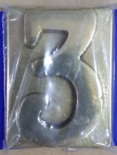 NUMERO CIVICO IN OTTONE LUCIDO "3" ALUBOX, ALTISSIMA QUALITA'