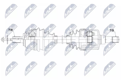 Semiasse nty 580mm - semiasse,