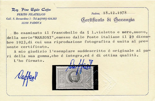 1923 italia manzoni lire - italia,