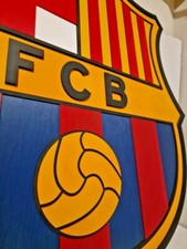 Logo FCB Barcellona in legno