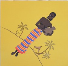 POCHOIR - Indigeno al pozzo dai magazzini Meschini