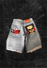 Bermuda uomo jeans corto Slim Fit Pantaloncino Casual Shorts leggero light Blu