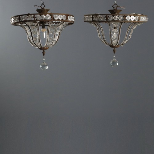 Coppia lampadari antichi - coppia,