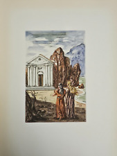 GIORGIO DE CHIRICO Old Stampa Fotolitografica Opera del 1952 da Garzanti Editore