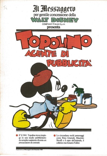 Topolino agente anno - agente,