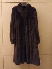 Pelliccia vintage in visone marrone – cappotto anni ’70 – chiusura a gancetti –