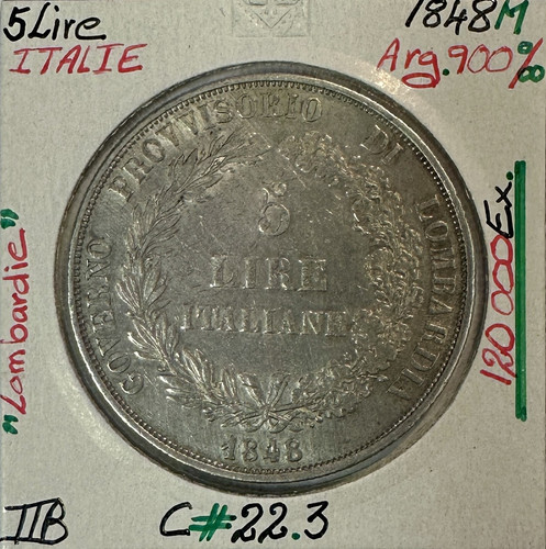 Italie lire 1848m - lire,