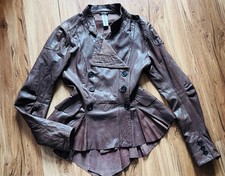 Giacca di pelle marrone alto