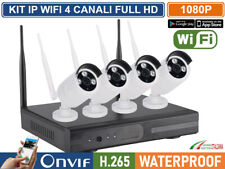 KIT VIDEOSORVEGLIANZA IP WIRELESS WIFI NVR 4 CH 4 TELECAMERE BULLET IR-CUT 2MP