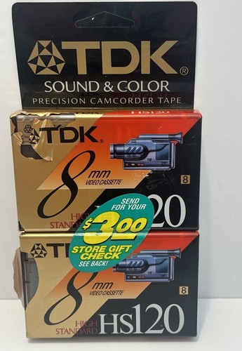 Nos tdk hs120 8mm videocamera - tdk,