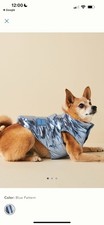 Gilet imbottito per cani Maxbone blu olografico nuovo con etichette taglia M Anthro cane moda regalo di Natale