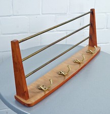 vecchio appendiabiti da parete in legno appendiabiti con 4 (8) ganci e cappel...