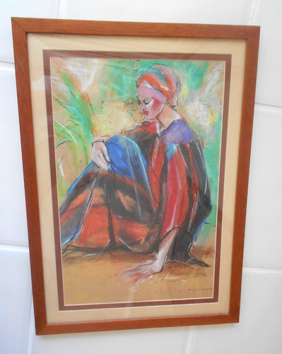 Woman colorful dress framed - woman,