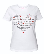 t-shirt bianca donna scritta i