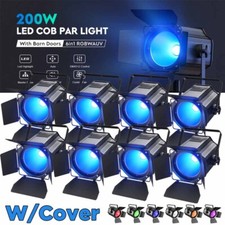 200W COB LED RGBWA+UV DMX Par Light DJ luce palco cieco illuminazione spot con coperchio