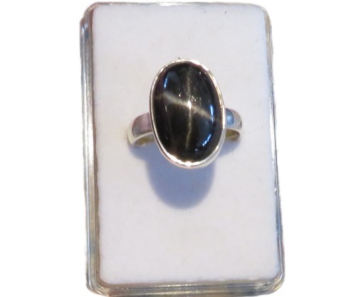 Anello stella nera - , diopside