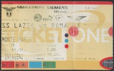 BIGLIETTO STADIO TICKET LAZIO  ROMA CAMPIONATO SERIE A 2001/02 - MONTE MARIO