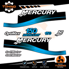 Kit Adesivi Motore Marino Fuoribordo Mercury 150 cv - versione Saltwater AZZURRO