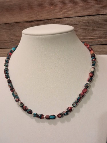 Collana navajo blu rosso - collana,