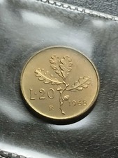 REPUBBLICA ITALIANA 20 LIRE 1968 FIOR DI CONIO UNCIRCULATED DA DIVISIONALE 