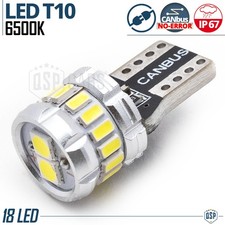 1 Lampadina LED T10 W5W CANbus no Errori Luce Potente Bianco GHIACCIO 360° 18LED